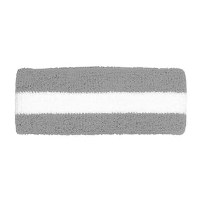 Cotton Terry Cloth Stretchy Stripe Sports Headband - BLUE WHITE