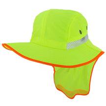 Armycrew High Visibility Outdoor Full Brim Hat with Back Flap Reflective Tape