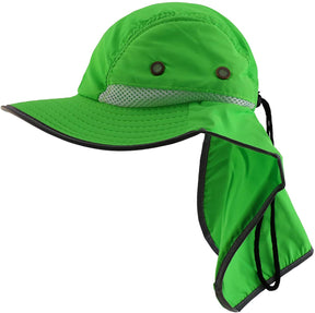 Armycrew High Visibility Outdoor Full Brim Hat with Back Flap Reflective Tape