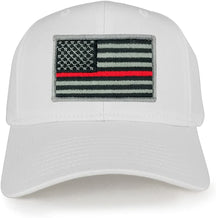 USA American Flag Logo Embroidered Iron On Patch Snap Back Cap - White