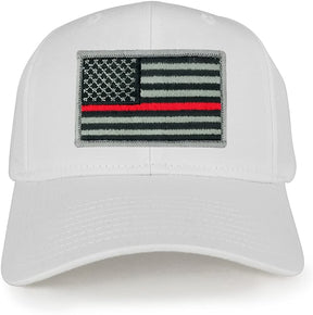USA American Flag Logo Embroidered Iron On Patch Snap Back Cap - White