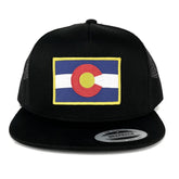 Flexfit 5 Panel Colorado Western State Flag Embroidered Patch Snapback Mesh Back Cap