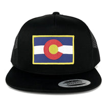 Flexfit 5 Panel Colorado Western State Flag Embroidered Patch Snapback Mesh Back Cap