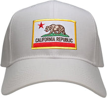 California Republic Embroidered Iron On Patch Gold Border Snapback Baseball Cap