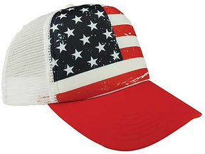Armycrew USA American Flag Foam Adjustable Trucker Mesh Cap