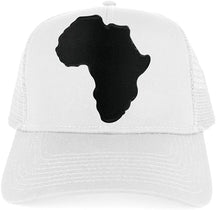 Solid Black Africa Map Embroidered Iron on Patch Adjustable Trucker Mesh Cap