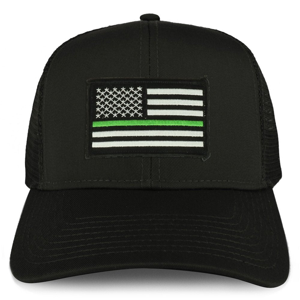 Armycrew XXL Oversize Thin Green Line USA Flag Patch Mesh Back Trucker Baseball Cap