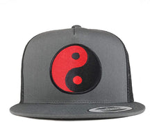 Armycrew 5 Panel Red Yin Yang Patch Flatbill Mesh Cap