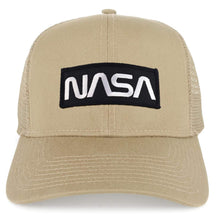 Armycrew NASA Black White Worm Oversized XXL Structured High Profile Trucker Cap