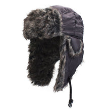 Armycrew Grey Fur Winter Cold Weather Trooper Hat with Ear Flaps