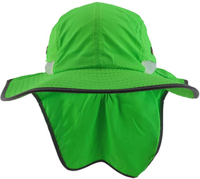 Armycrew High Visibility Outdoor Full Brim Hat with Back Flap Reflective Tape
