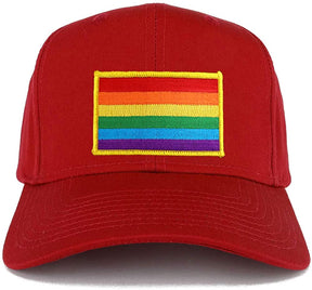 Armycrew LGBTQ Rainbow Flag Structured High Profile Baseball Cap