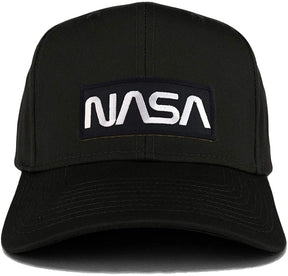 Armycrew NASA Black White Worm Structured High Profile Baseball Cap