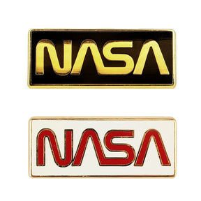 Official Licensed Metallic NASA Worm Logo Pin - 2 Pack