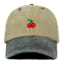 Armycrew Cherry Embroidered Patch Unstructured Cotton Washed Baseball Cap