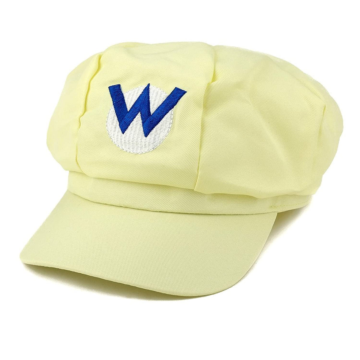 Mario, Luigi, Wario, Waluigi, Fire Mario Embroidered Nintendo Newsboy Hat - Yellow Wario