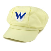 Mario, Luigi, Wario, Waluigi, Fire Mario Embroidered Nintendo Newsboy Hat - Yellow Wario