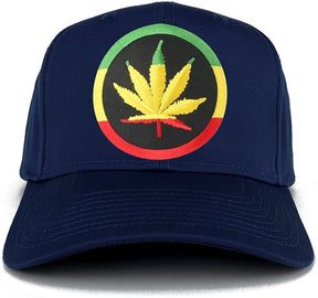 RGY Marijuana Leaf Rasta Circle Iron on Embroidered Patch Adjustable Baseball Cap