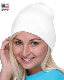 Made in USA Winter Knit Short Stretchy Beanie