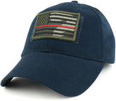 Armycrew USA Camo Thin Red Flag Tactical Patch Cotton Adjustable Baseball Cap