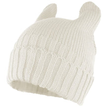 PUSSYHAT Warm Embellished Cat Ear Knit Winter Beanie Hat - Beige