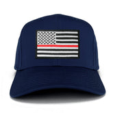 Armycrew XXL Oversize Thin Red Line 2 USA American Flag Patch Solid Baseball Cap