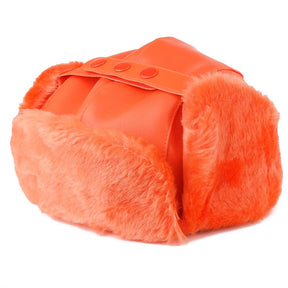 High Visibility Fur Trimmed Vinyl Trooper Aviator Winter Hat