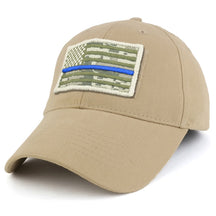 Armycrew USA ACU Thin Blue Flag Tactical Patch Cotton Adjustable Baseball Cap