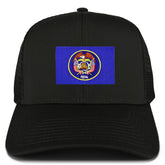 Armycrew XXL Oversize New Utah State Flag Patch Mesh Back Trucker Cap - Black