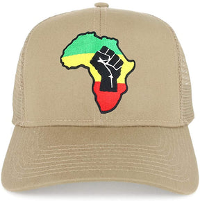 Armycrew RGY Fist Africa Map Patch Structured Trucker Mesh Cap