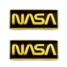 Official Licensed Metallic NASA Worm Logo Pin - 2 Pack