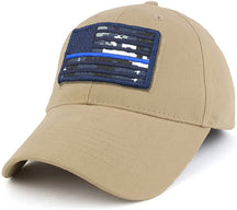 Armycrew USA Navy Thin Blue Flag Tactical Patch Cotton Adjustable Baseball Cap