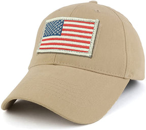 Armycrew USA White Flag Tactical Patch Cotton Adjustable Baseball Cap