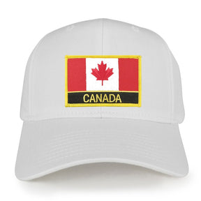 Canada Flag with Text Embroidered Iron on Patch Adjustable Baseball Cap