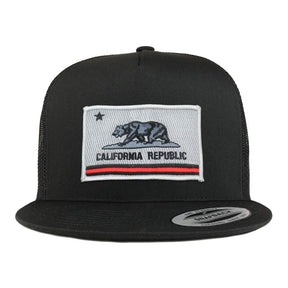 Armycrew 5 Panel California Thin Red Line Flag Patch Flatbill Mesh Cap