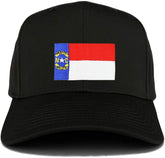 Armycrew New North Carolina State Flag Embroidered Patch Adjustable Baseball Cap - Black