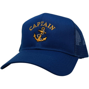 Captain Ships Anchor Embroidered Trucker Mesh Cap