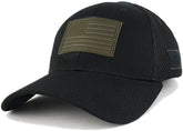 Armycrew US American Flag Olive 3-D Rubber Tactical Patch Low Crown Adjustable Mesh Cap