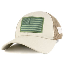 Armycrew US American Flag Olive Embroidered Patch Low Crown Adjustable Tactical Mesh Cap