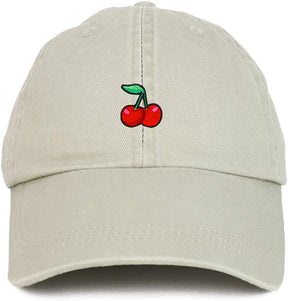 Armycrew Cherry Embroidered Patch Unstructured Cotton Washed Baseball Cap