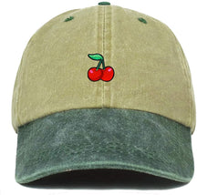 Armycrew Cherry Embroidered Patch Unstructured Cotton Washed Baseball Cap