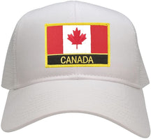 Canada Flag Embroidered Iron on Patch with Text Adjustable Mesh Trucker Cap