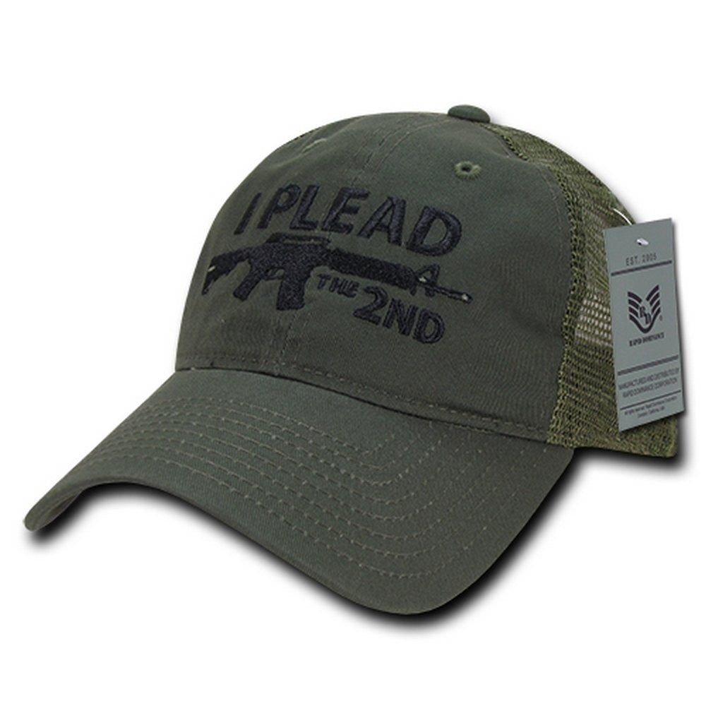 Armycrew I Plead The 2nd Embroidered Unstructured Mesh Back Cotton Cap
