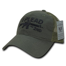 Armycrew I Plead The 2nd Embroidered Unstructured Mesh Back Cotton Cap