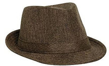 Mens Stylish Lightweight Linen Solid Color Fedora Hat