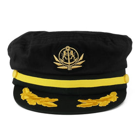 Adjustable Gold Color Embroidery Leafs and Patch Flagship Captain Hat