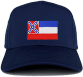 Armycrew New Mississippi State Flag Embroidered Patch Adjustable Baseball Cap - Navy