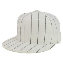 Armycrew Pin Striped Structured Flatbill Fitted Baseball Cap - White - 7