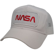 NASA Worm Red Text Patched Mesh Baseball Cap
