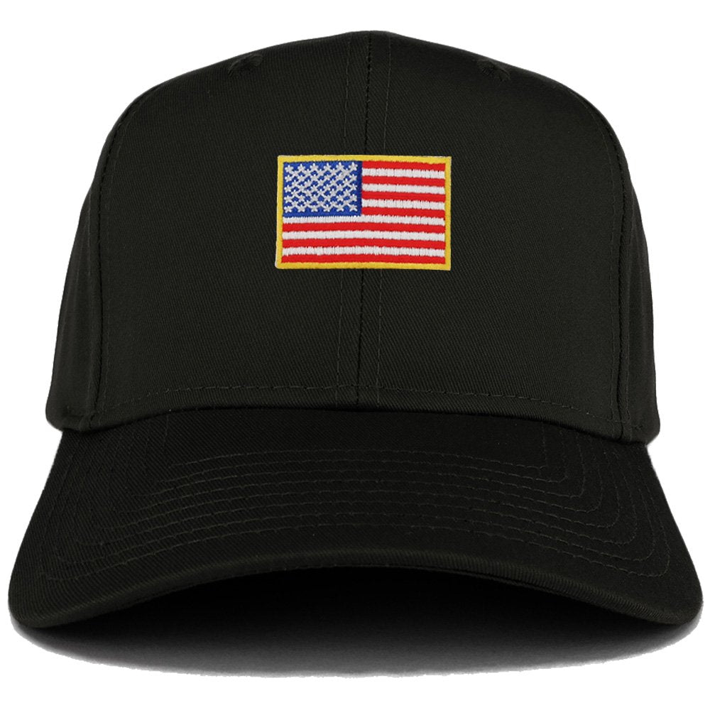 Small Yellow American Flag Embroidered Iron on Patch Adjustable Baseball Cap